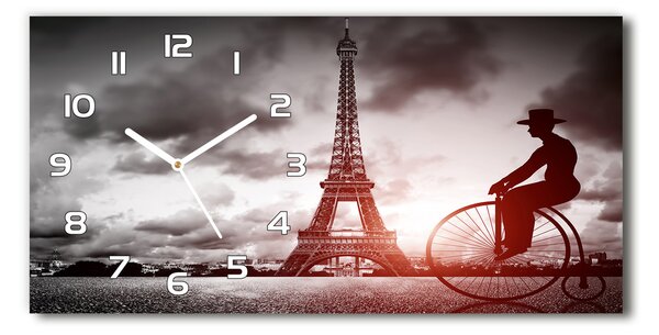 Ceas de perete orizontal din sticlă Turnul Eiffel din Paris