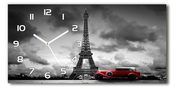 Ceas de perete modern din sticla Turnul Eiffel din Paris