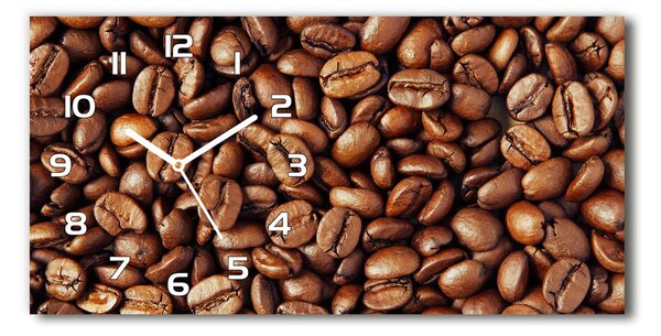 Ceas de perete orizontal din sticlă Boabe de cafea