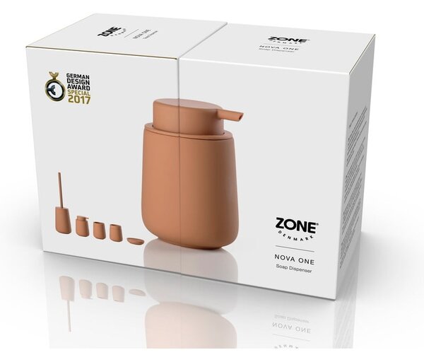 Dozator de săpun lichid portocaliu din gresie ceramică 250 ml Nova One – Zone