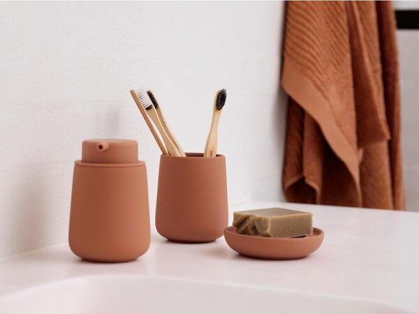 Dozator de săpun lichid portocaliu din gresie ceramică 250 ml Nova One – Zone