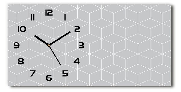 Ceas de perete orizontal din sticlă fundal geometrică