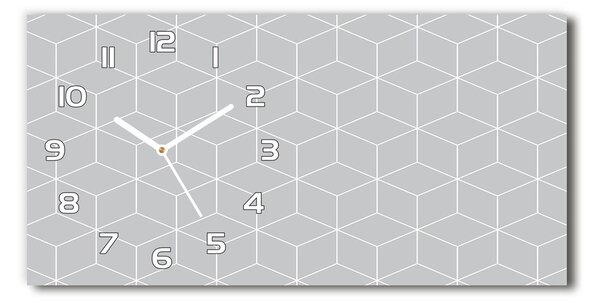 Ceas de perete orizontal din sticlă fundal geometrică