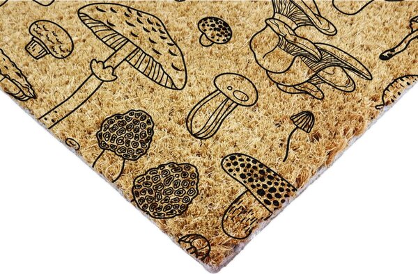 Covoraș de intrare din fibre de nucă de cocos 40x60 cm Mushrooms – Artsy Doormats