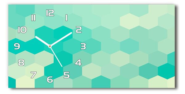 Ceas de perete orizontal din sticlă fundal geometrică