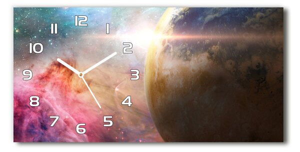 Ceas de perete orizontal din sticlă Galaxie