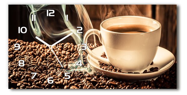 Ceas de perete orizontal din sticlă cafea aromatică