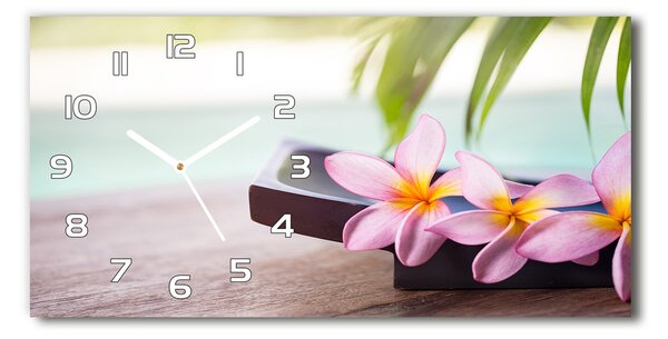 Ceas de perete modern din sticla plumeria