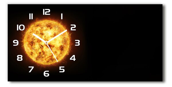 Ceas de perete orizontal din sticlă Soare