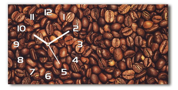 Ceas de perete orizontal din sticlă Boabe de cafea