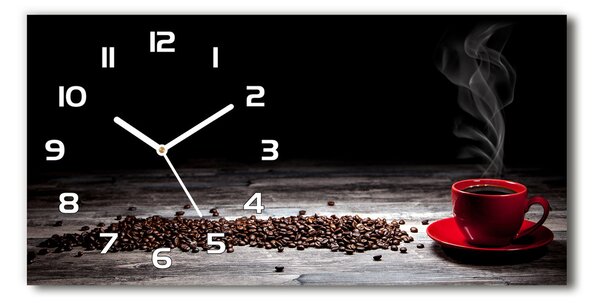 Ceas de perete modern din sticla cafea aromatică