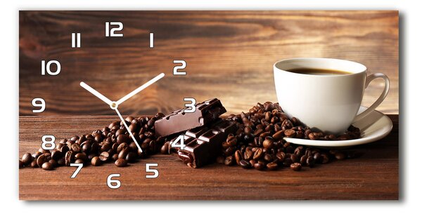 Ceas de perete modern din sticla Cafea si ciocolata