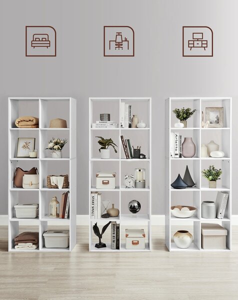 Biblioteca Vasagle Alb 65.5x30x161.5 cm