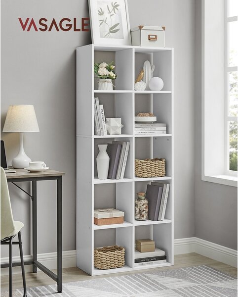 Biblioteca Vasagle Alb 65.5x30x161.5 cm
