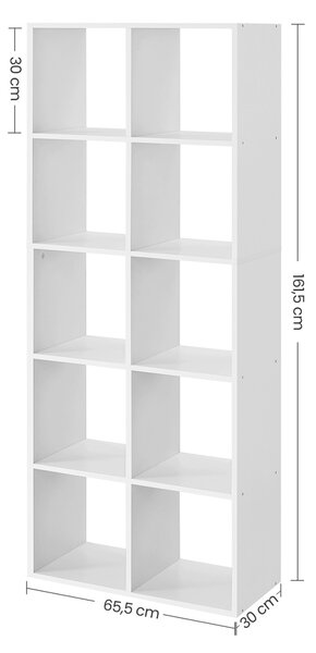 Biblioteca Vasagle Alb 65.5x30x161.5 cm