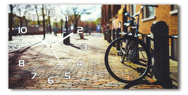 Ceas de perete modern din sticla Biciclete în Amsterdam
