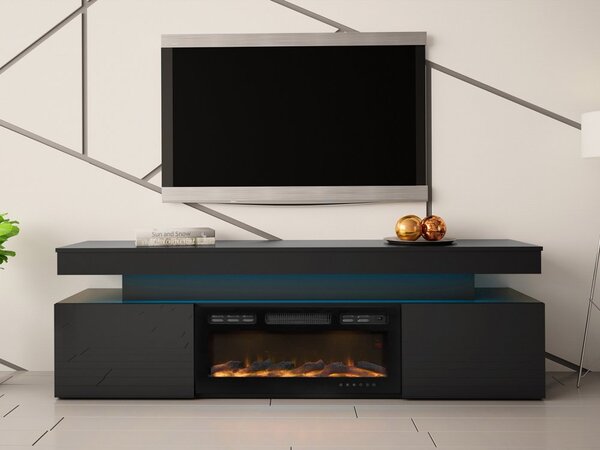 Comoda TV 2D cu semineu Lestirola LED