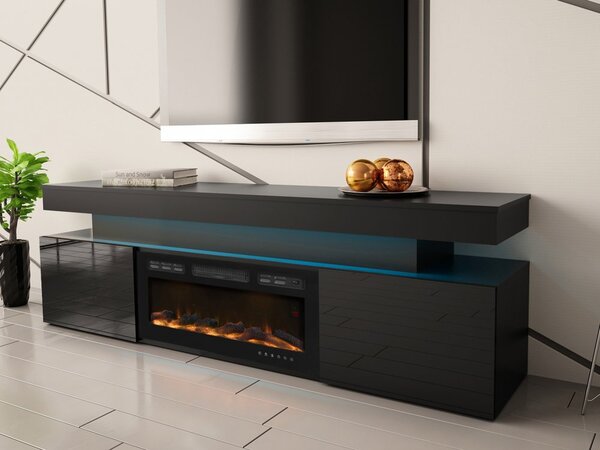 Comoda TV 2D cu semineu Lestirola LED