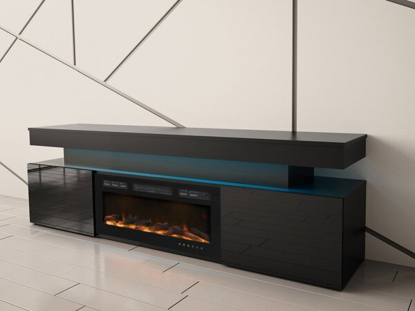Comoda TV 2D cu semineu Lestirola LED