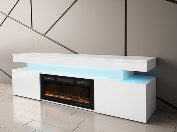 Comoda TV 2D cu semineu Lestirola LED