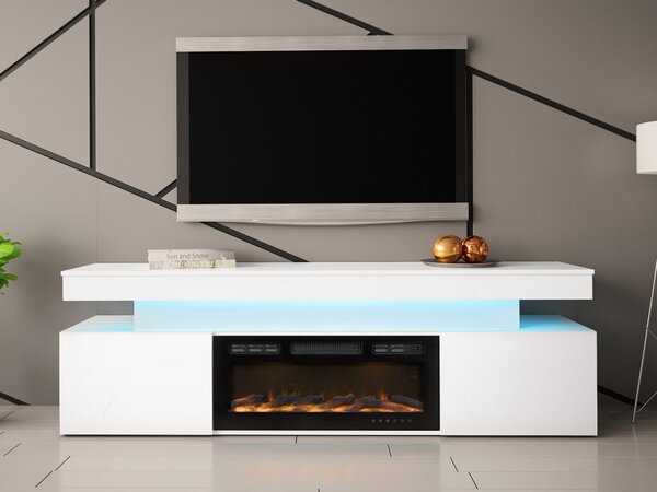 Comoda TV 2D cu semineu Lestirola LED