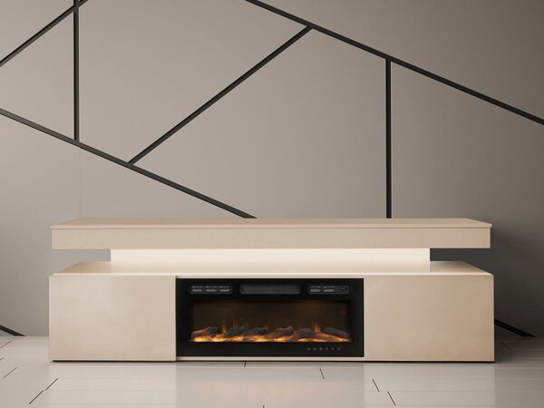 Comoda TV 2D cu semineu Lestirola Bis LED