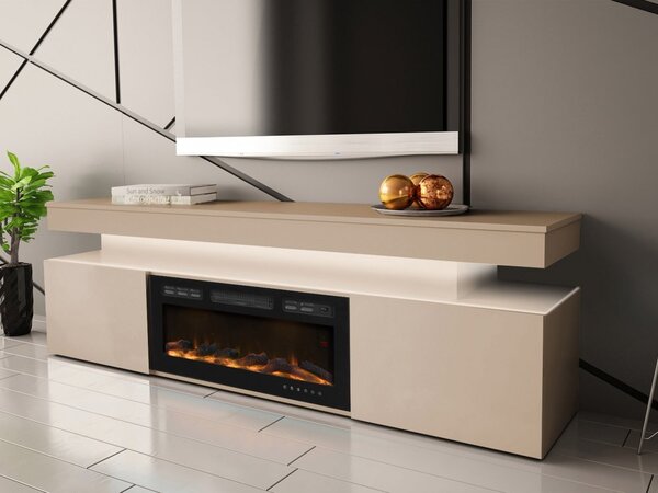 Comoda TV 2D cu semineu Lestirola Bis LED