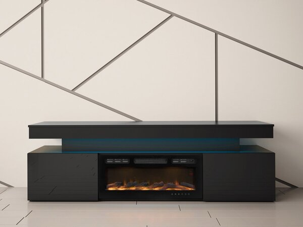 Comoda TV 2D cu semineu Lestirola LED