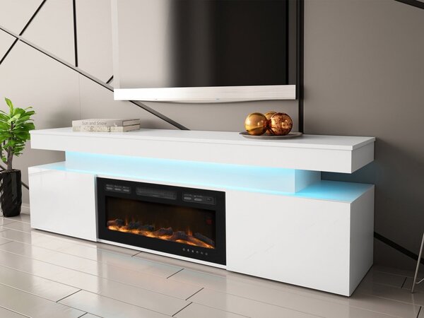 Comoda TV 2D cu semineu Lestirola LED