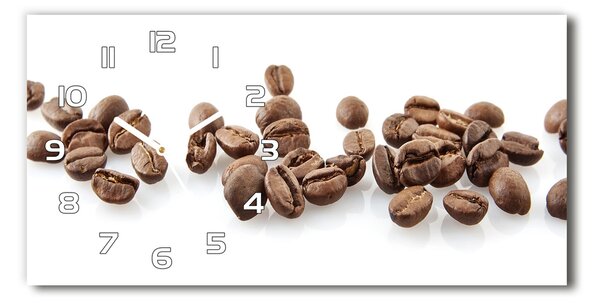 Ceas de perete orizontal din sticlă Boabe de cafea