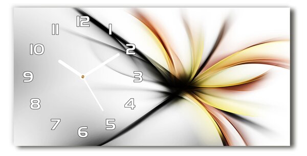 Ceas de perete orizontal din sticlă floare abstract