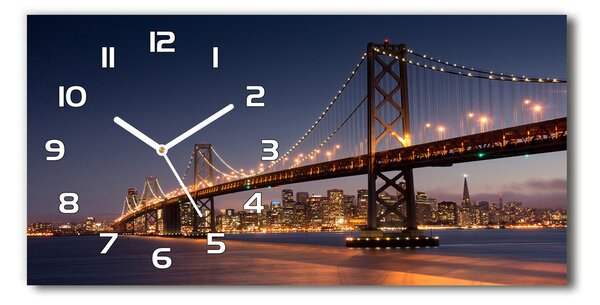 Ceas de perete modern din sticla Podul din San Francisco