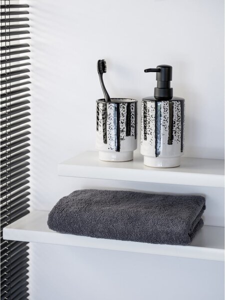 Dozator de săpun lichid alb-negru din ceramică 340 ml Subiza – Wenko