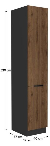 Dulap de bucătărie pentru alimente Monzesa 40 DK 210 2F (nuc okapi + negru . 1096974