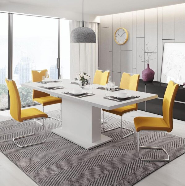 Masă de sufragerie extensibilă Bovata (alb) (pentru 6-8 persoane). 1097144