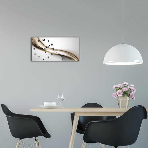 Ceas de perete modern din sticla val brun