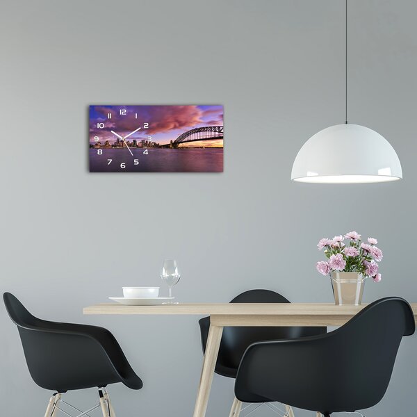 Ceas de perete modern din sticla Bridge în Sidney