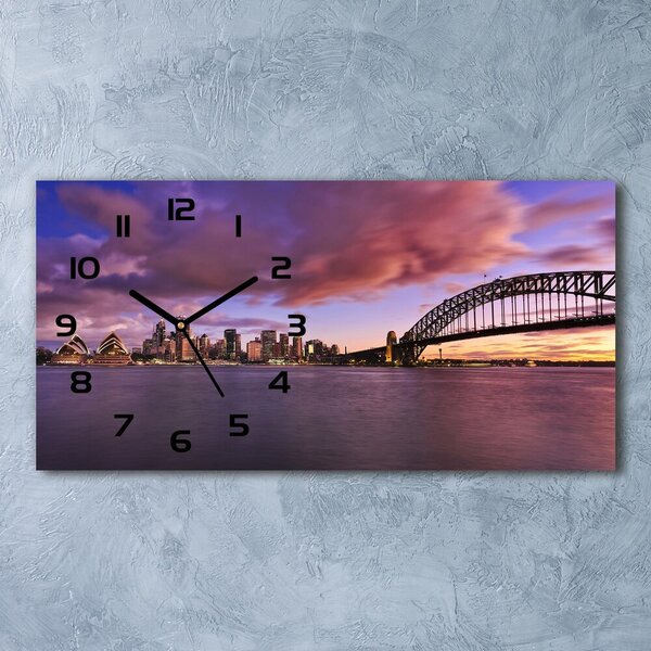 Ceas de perete modern din sticla Bridge în Sidney