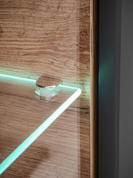 Mobilier living Siluett (antracit + stejar wotan) (cu iluminat LED). 1097583