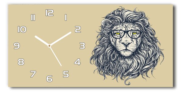 Ceas de perete orizontal din sticlă leu Hipster