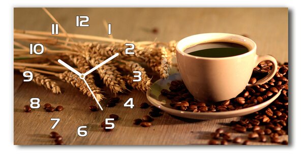 Ceas de perete orizontal din sticlă cafea aromatică