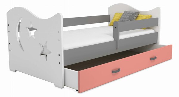 Pat copii Miki 160X80 B1 lună și stele cu somieră