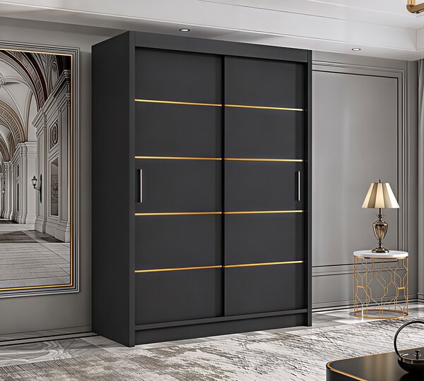 Dressing Mario-auriu, 120x60x200cm, Antracit, Pal 18 mm