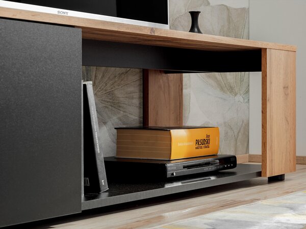 Mobilier living Mantes ZWT30 (negru mat + stejar wotan). 1097677