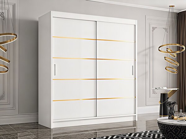 Dressing Mario-auriu, 160x60x200cm, Alb, Pal 18 mm