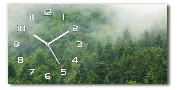 Ceas de perete orizontal din sticlă pădure misterioasă