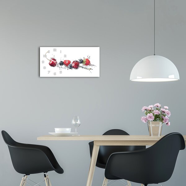 Ceas de perete modern din sticla fructe de padure