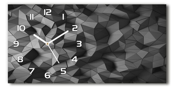 Ceas de perete orizontal din sticlă abstract 3D