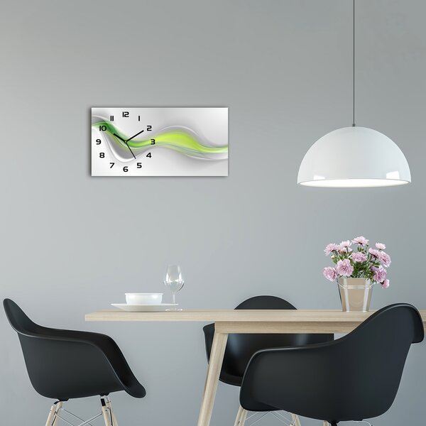Ceas de perete modern din sticla valuri abstracte