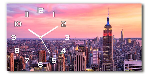 Ceas de perete orizontal din sticlă New York West